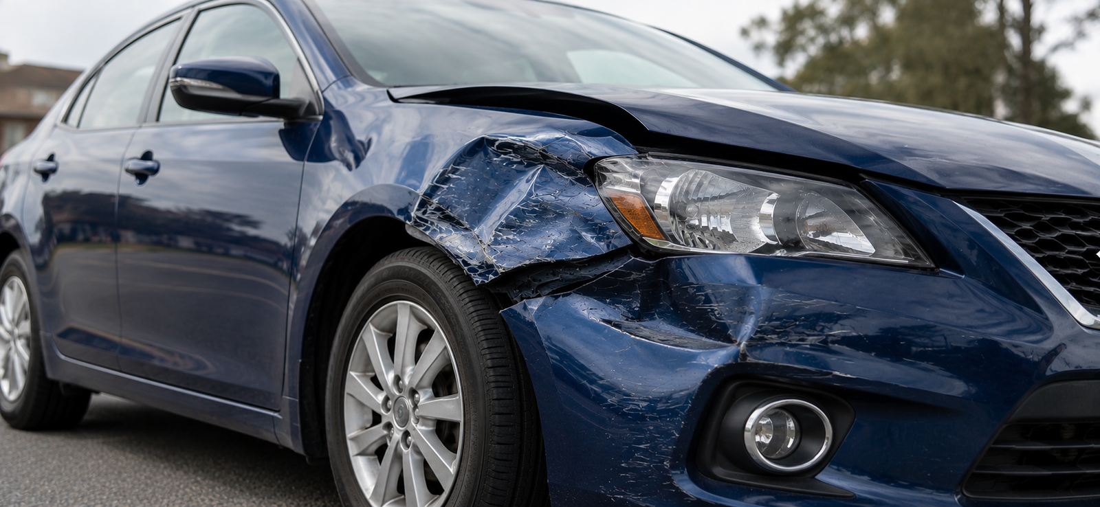 Rear collision damage before repair at Best Class Auto Body Las Vegas